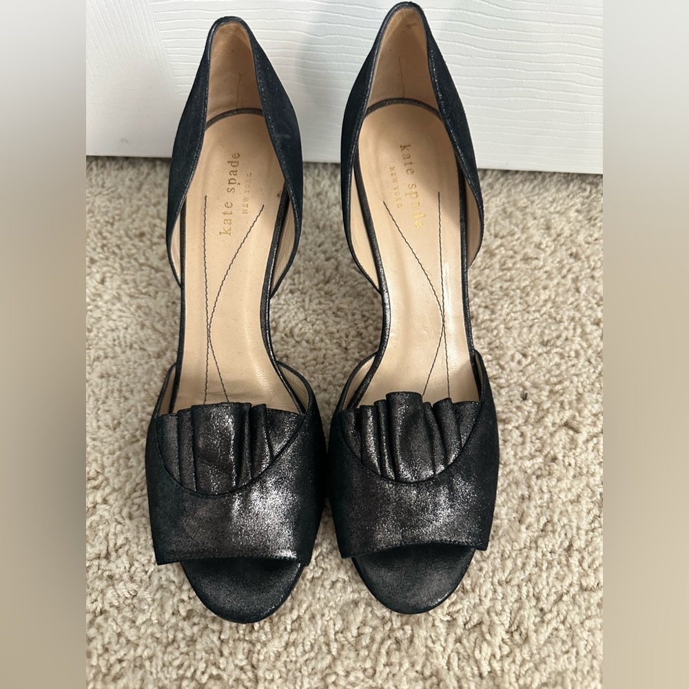 Kate Spade Black Peep-Toe Heels